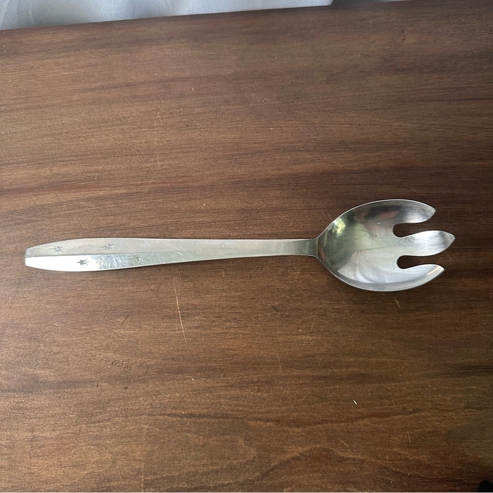 MCM Regent Sheffield STARBURST Salad Serving FORK Atomic Stainless 10.75" Japan